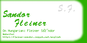 sandor fleiner business card